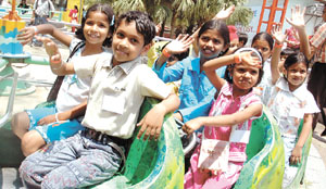 Thalassaemic children have a good time at Appu Ghar in the Capital on Saturday. They were taken out for a picnic by the National Thalassaemia Welfare Society.