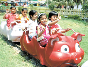 Thalassaemic children have a good time at Appu Ghar in the Capital on Saturday. They were taken out for a picnic by the National Thalassaemia Welfare Society.