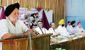 Dr S.P. Singh, former VC, GNDU, addresses students at the GGNIMT, Ludhiana