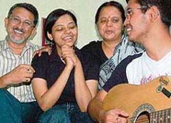 SHE CANT BELIEVE IT: Juhi with her family