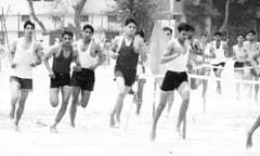 Candidates take part in an Army recruitment rally in Ambala Cantt on Monday.