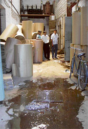 Overflowing sewage outside one of the units in Industrial Area, Phase II, in Chandigarh
