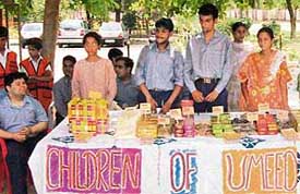 Special children sell self-manufactured spices at Government Model Senior Secondary School, Sector 32, in Chandigarh