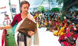 CPM MP Brinda Karat during a national convention of women on the Micro Finance (Development and Regulation) Bill, 2007, organised by the All India Democratic Womens Association and Bharat Gyan Vigyan Samiti at Vithal Bhai Patel House in the Capital 