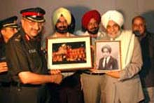 Punjab advocate-general H.S. Mattewal being honoured at Sainik School in Kapurthala