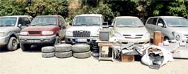 Some stolen vehicles recovered by the police from a gang of car thieves in Ludhiana