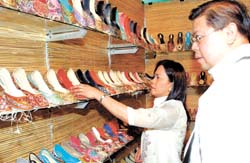Foreign visitors at the 15th Delhi International Leather Fair 2007 at Pragati Maidan in the Capital