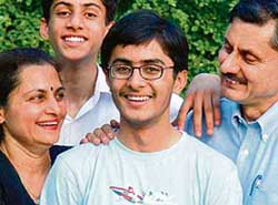 Varun Sood is all smiles along with his family members after topping the tricity in the ICSE examination on Saturday. 