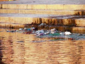 The huge volume of waste generated by millions of people living in the cities on the banks of the Ganga is passed on into the river