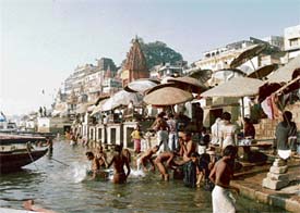 the bathing ghats at Banaras