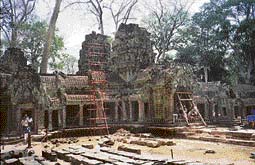 In 1908, archaeologists began clearing jungle growth which revealed the stunning Angkor Wat temples 