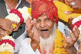 Habib Mia who claims to be celebrating his 138th birthday in Jaipur