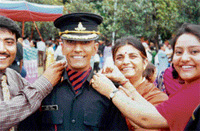 Major Puneet Karol is all smiles at the time of his commissioning in the Army.