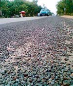 The scattered iron waste, allegedly thrown by some factory owner on the Ferozpur road, poses a threat to commuters.