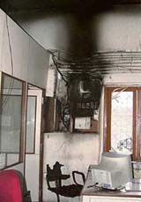 A STITCH IN TIME: A short circuit caused a fire in the Indian Bank, Bhoura branch, Ludhiana, on Sunday. Residents of the area informed the PCR which alerted the fire-fighting authorities immediately and timely action helped prevent a major loss.