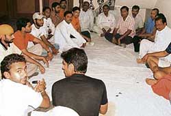 Surjit Gogna, president, Bharatiya Yuva Morcha, convenes a meeting at Ahmedgarh on Sunday