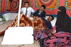 Jobless electropathy doctors on an indefinite fast since April 16 in Srinagar on Wednesday.