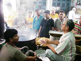 Numerous roadside foodstalls remain open throughout the night in Ludhiana