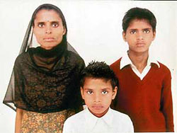 Meena with her sons