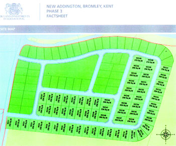 The site map of New Addington that is being shown to keen investors in the region