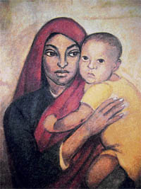 Mother and Child by Esther Rahim. 1945