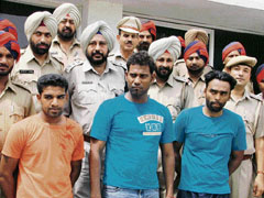 The robbery accused, who were arrested by the police in Ludhiana on Tuesday.