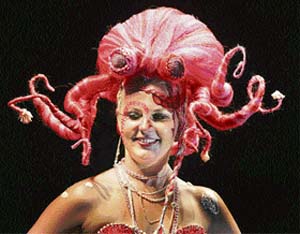A model shows off her hair during the recent Imperia Vodka Hair competition in Manchester