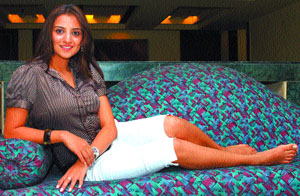 Actress Kulraj Randheva in the Capital on Saturday to promote her forthcoming film Jane Bhi Do Yaro.