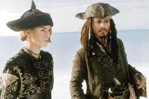Keira Knightley and Johnny Depp in a still from the movie