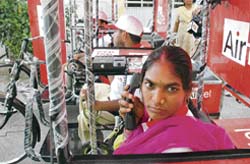 One of the recipients of an Airtel mobile PCO in Ludhiana