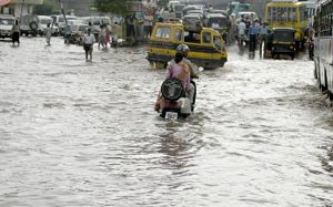 Rain created a flood-like situation in Jammu on Tuesday.