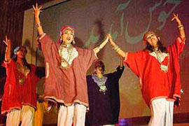 Kashmiri artistes perform at the inauguration of the International Film Festival in Srinagar on Wednesday.
