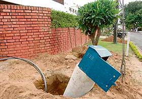 Dug up portions of the earth in Sector 36
