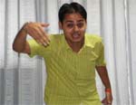 Jaswinder Singh aka Jassi in action in Jalandhar on Thursday.