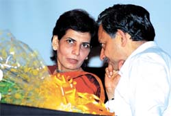 Ishi Khosla, president of Celiac Society for Delhi, and Dr S. K. Sarin of G. B. Pant Hospital at a function organised by the society to create awareness about celiac disease at Indian Habitat Centre in the Capital on Sunday.