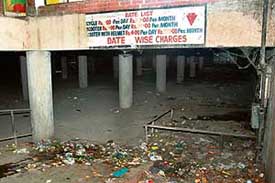 Garbage litters the underground parking area at the ISBT in Sector 17, Chandigarh, which has not been allotted allegedly due to official neglect