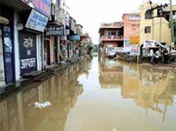 A locality in Gurgaon after monsoon showers.