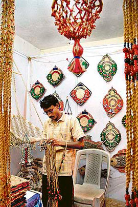 A view of the jute fair being organised by the Jute Manufacturers Development Council in Shimla on Thursday. 