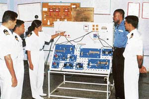 Officers during a training session on electronic components of a weapon system. Poor utilisation of skills is one of the main reasons for the high attrition rate in the armed forces