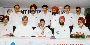 The newly elected team of Rotary Chandigarh Central that was installed at a function at Kalagram, Mani Majra, on Saturday night.