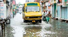 Chocked sewerage system frequently results in flooding of main roads in Ahmedgarh even after a brief shower