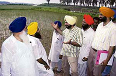 Navjot Singh Sidhu interacts with villagers in Ajnala subdivision