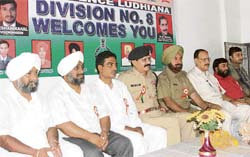 District Commander, Ludhiana V.K. Vaid at the concluding day of the Civil Defence Training held at Shimalpuri