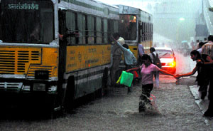 After a downpour in the afternoon, this was the scene at Bahadur Shah Zafar Marg in the Capital on Thursday.