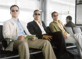 Matt Damon, George Clooney and Brad Pitt in Oceans Thirteen
