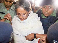 The police takes former Bangladesh Prime Minister Sheikh Hasina to a Dhaka court on Monday.