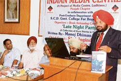 Former CBI director Joginder Singh addresses a gathering at a book release function in Ludhiana on Tuesday.