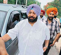Former Chief Minister Capt Amarinder Singh leaves the Central Jail where he had come to meet his former media adviser B.I.S. Chahal in Patiala on Wednesday.
