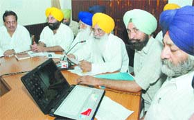 Akali and BJP leaders during a meeting in Jalandhar