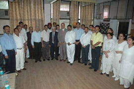 Former members of the Bar Association, Jagadhri, along with officials of the district administration and members of the association in Jagadhri